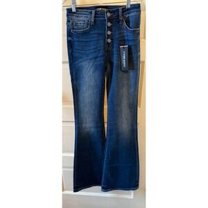 Etienne Marcel Women's chic Button‎ Fly Flare Leg Jeans 27 EM 7554